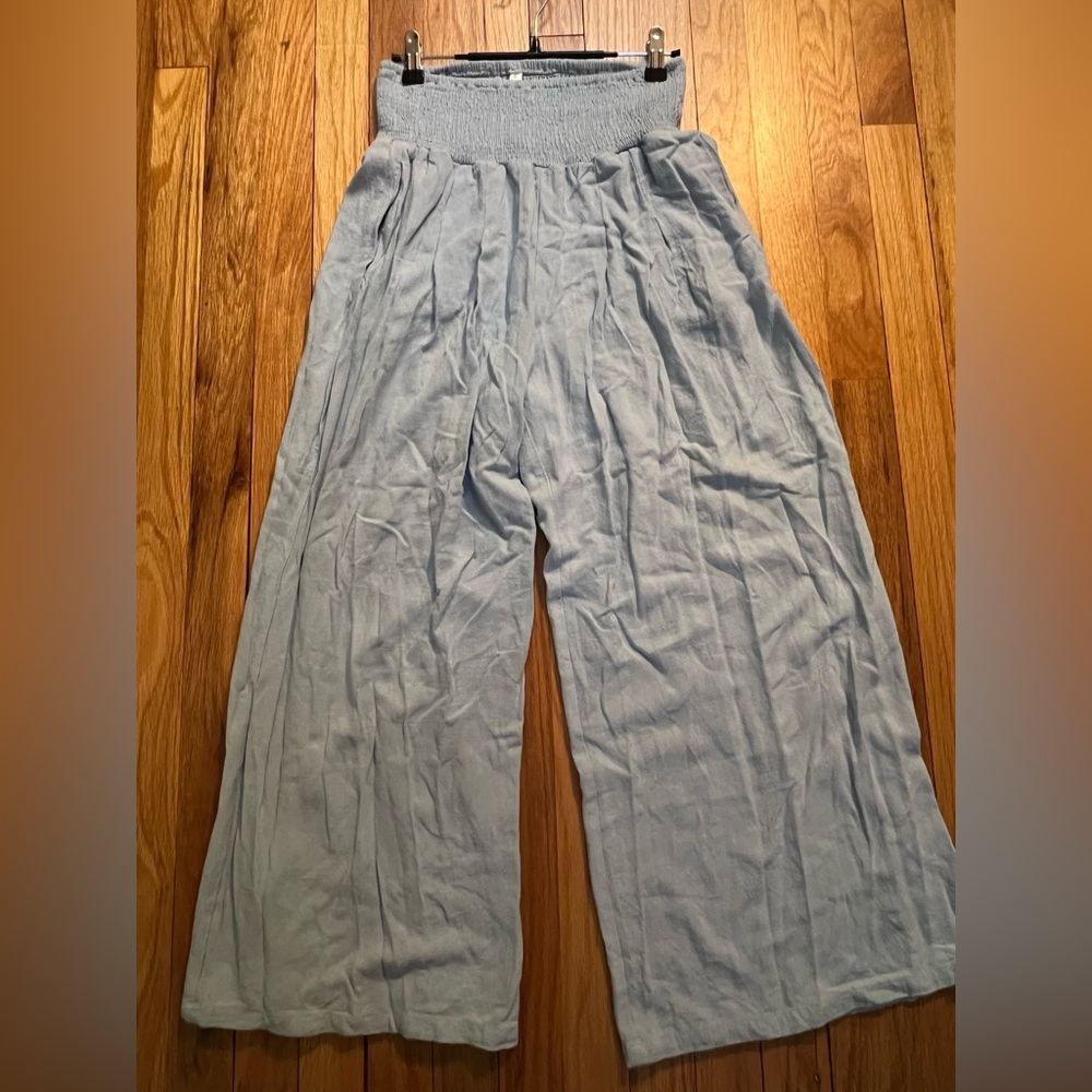 Blue Wide-Leg Pants
